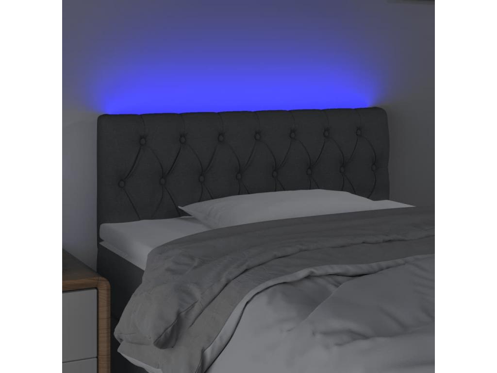 LED Headboard Dark Grey 90x7x78/88 cm Fabric EWHJ98446