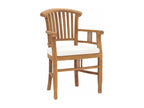 Set of 2 garden chairs with cream-white cushions, teak wood, RLZW04854