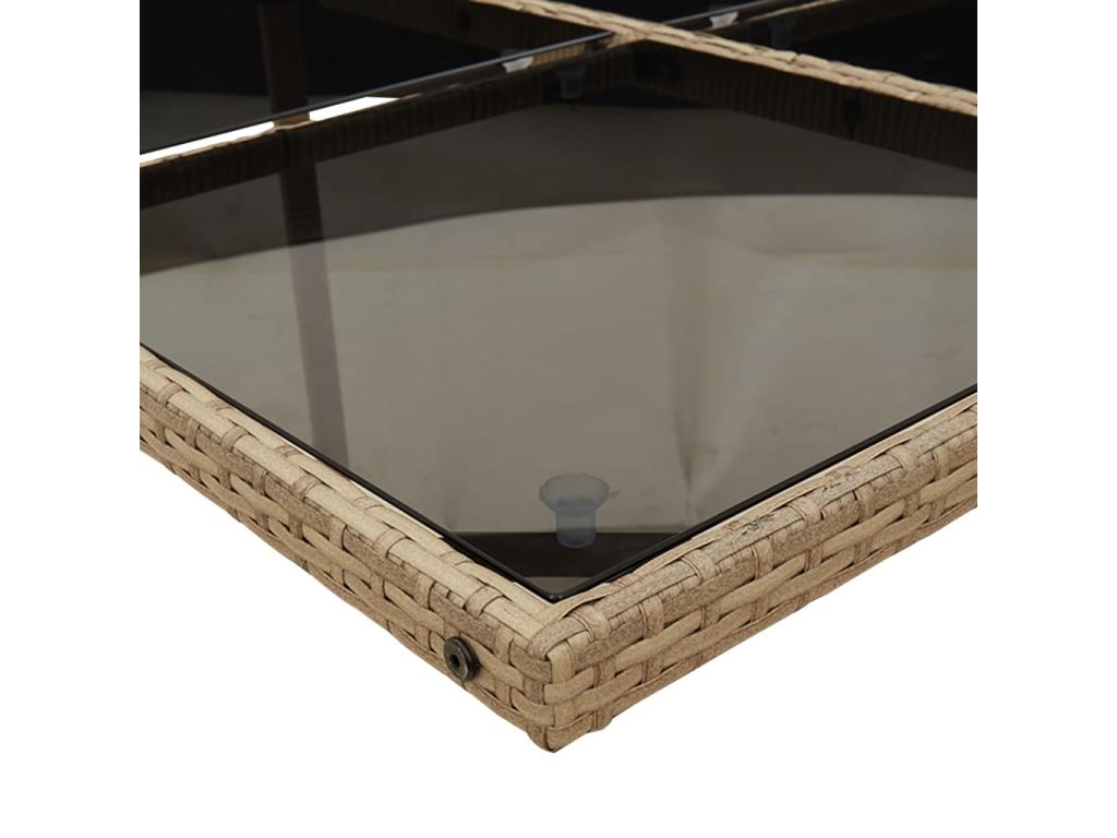 9-piece beige poly rattan garden dining set and cushions VBLF78322