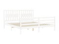 Bed frame without mattress, white, solid wood, IJGT34131
