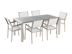 Dormeva 6-seater garden dining set, triple-layered, stone-effect finish, Dormeva grey/white TKPQ35663