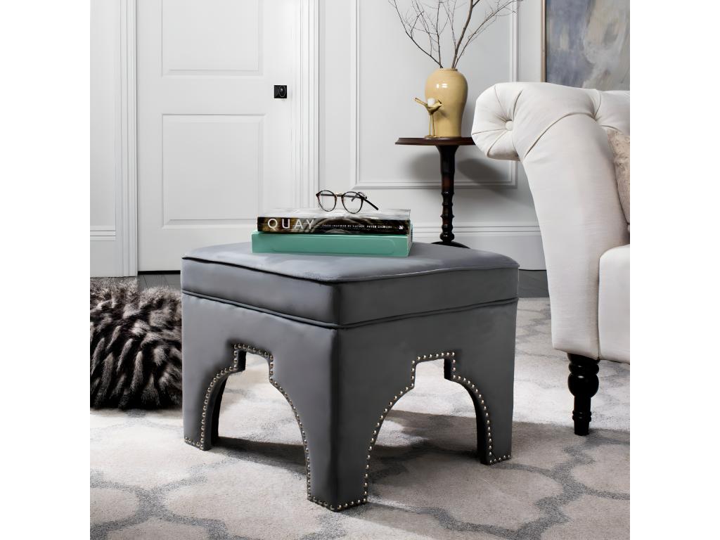 Grey Bench/Ottoman 54x54x45.46 cm - Lysvia HZIR68335