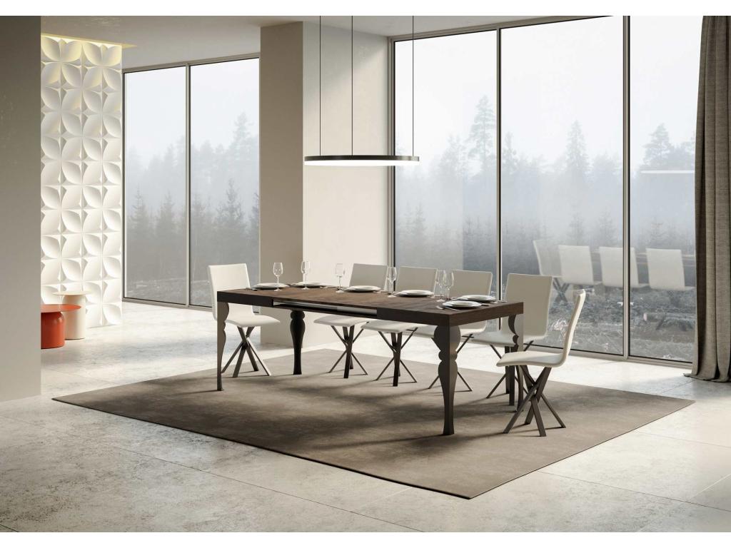 Extendable table 90x160/264 cm Paxon Walnut Anthracite frame MGDV16308