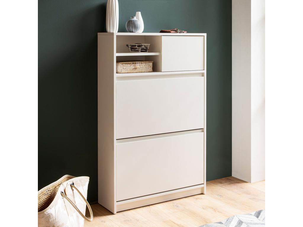 White Shoe Cabinet 71x110 cm Modern White Shoe Rack GPIT12411