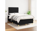 Upholstered bed base with mattress, black, 120x200 cm, fabric, KGVG67265
