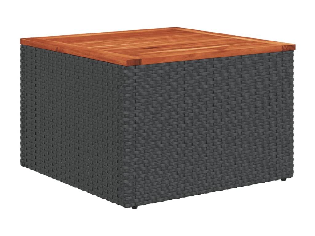 8-piece garden furniture set with cushions, black woven resin, UQSL52335