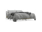 Lysvia oak bed frame 200x200 engineered wood and metal UBAM90544