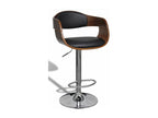 Army DQJT44201 Black Faux Leather and Brown Wood Bar Stool