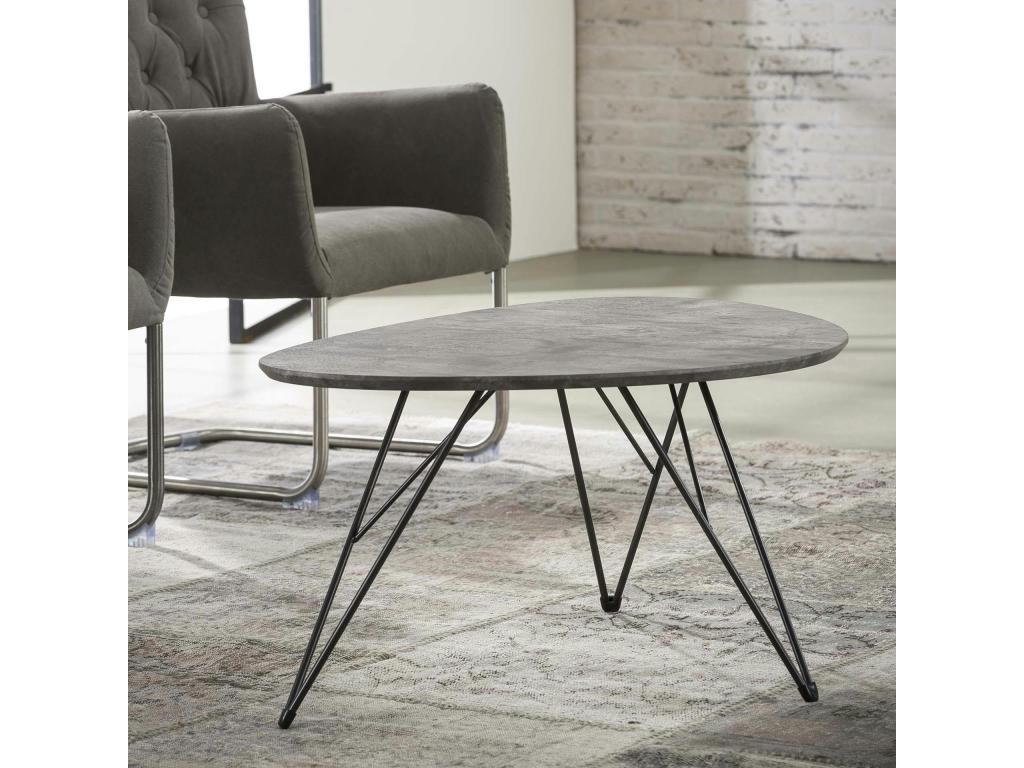 Large Lysvia NMWC42479 Grey Concrete Effect Side Table