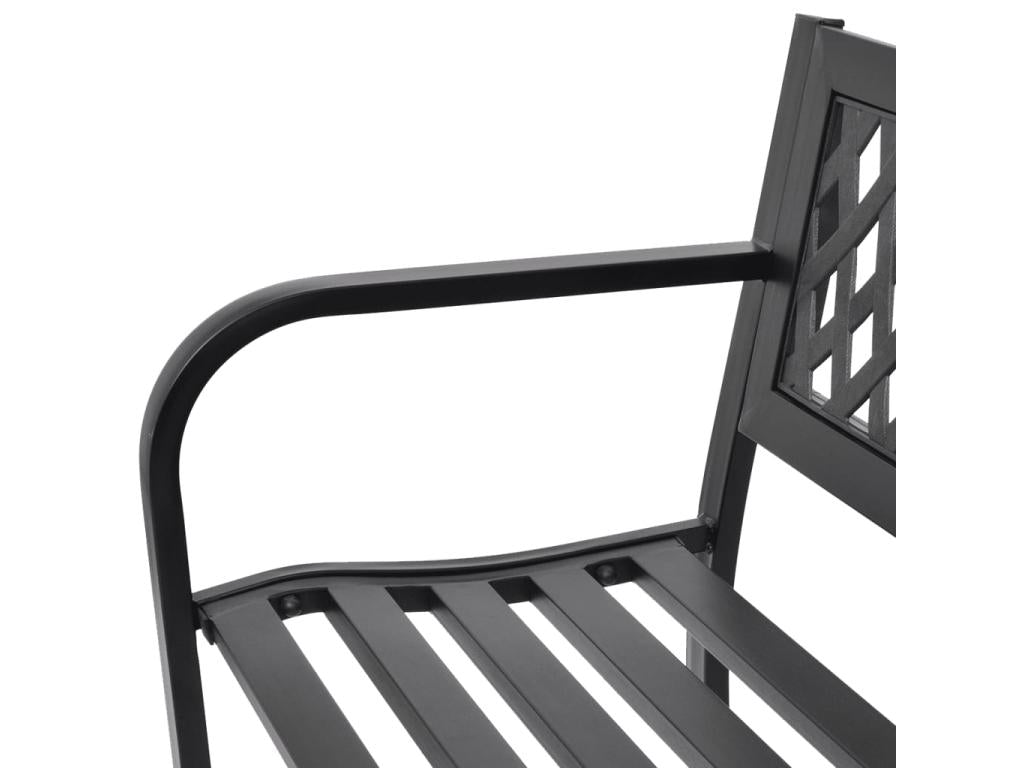 Black garden bench, 118x50x75 cm, 02 0011188 WZNI01116