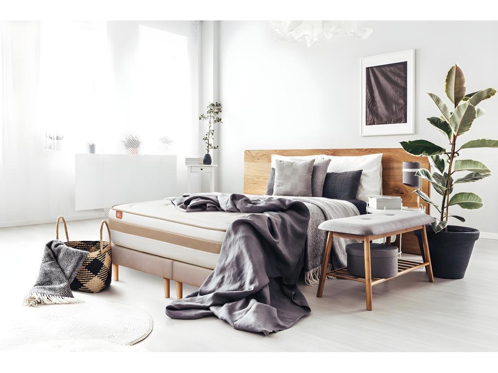 Dormeva LE RAFFINÉ 200x200cm Pocket Spring Memory Foam Bed Set - Extra Thick 26cm Double Bed Bases Beige JMPC63964