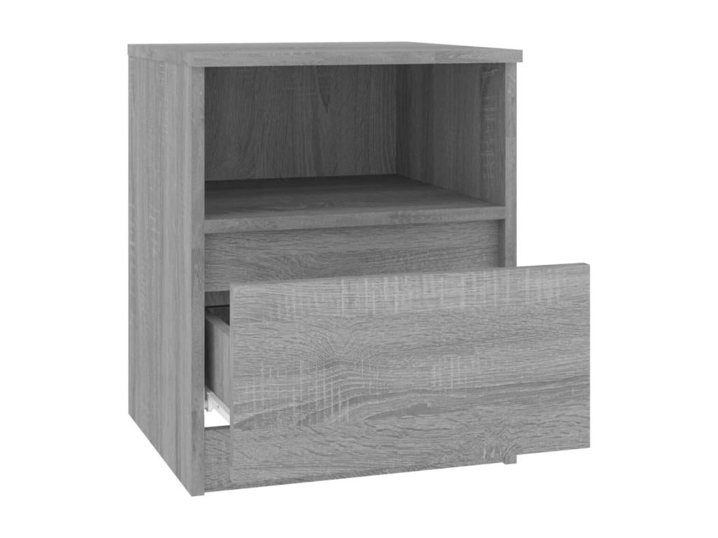 Dormeva bedside tables, 2 pcs, grey, 40x40x50cm, engineered wood, MABB63416