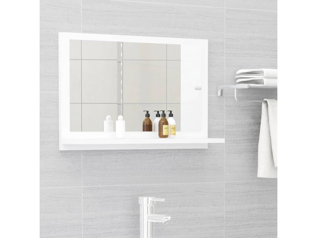 Bathroom Mirror, White, 60x10.5x37 cm, Engineered Wood, ALMT77383