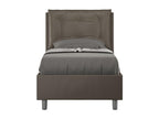 Dormeva 80x190 designer bed with brown faux leather quilted headboard cushion and storage compartment TRWD34392