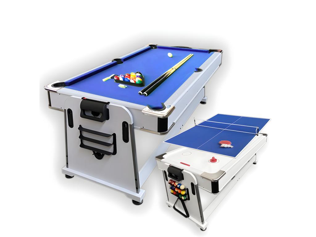 7-foot Multi-Game Pool Table, Blue Air Hockey Table, Lysvia – Lysvia White GMJO23627