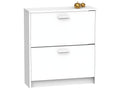 White 2-Door Shoe Cabinet/Chest of Drawers - Height 82 x Length 74 x Depth 25 cm KPUK23666