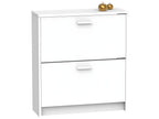 White 2-Door Shoe Cabinet/Chest of Drawers - Height 82 x Length 74 x Depth 25 cm KPUK23666