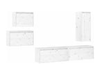 5-Piece TV Unit, White, Solid Pine Wood QIDV83405