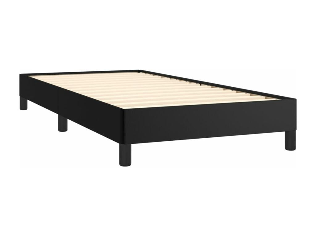Black bed frame 100x200 cm Faux leather NTNX20810