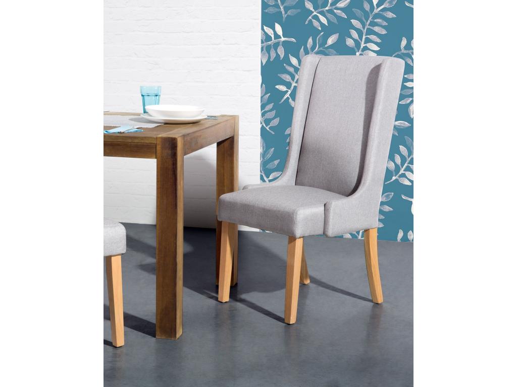 Set of 2 Zensova dining chairs, light grey cotton, DVSH56186