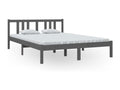 Bed frame Gray Solid wood 140x200 cm DENM52904