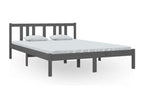 Bed frame Gray Solid wood 140x200 cm DENM52904