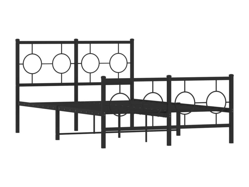 Metal bed frame without mattress with black bed legs 120x190cm ODVQ96240