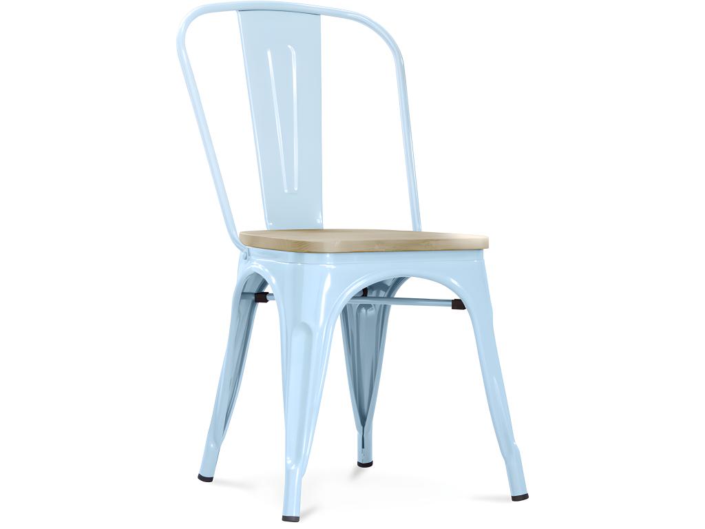 Dining chair - Industrial design - Steel and wood - New edition - Lysvia Light Blue ZGYU04876