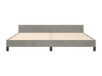 Bed frame with headboard, light grey, 200x200 cm, velvet, OMFN41093