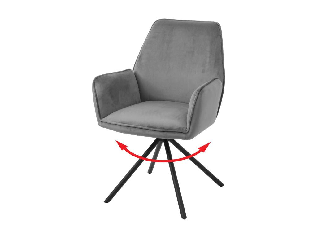Lysvia-G67 dining chair in dark grey velvet UWZU80562