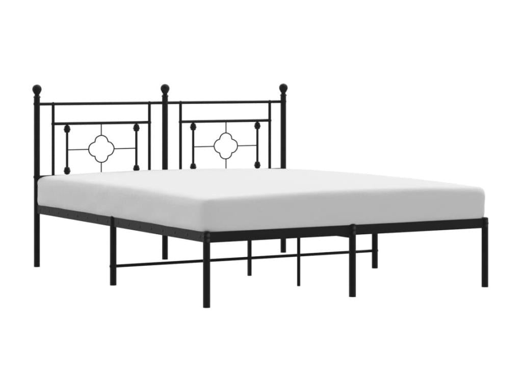 Metal bed frame with black headboard 160x200 cm IAGF48086