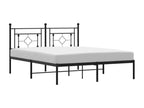 Metal bed frame with black headboard 160x200 cm IAGF48086