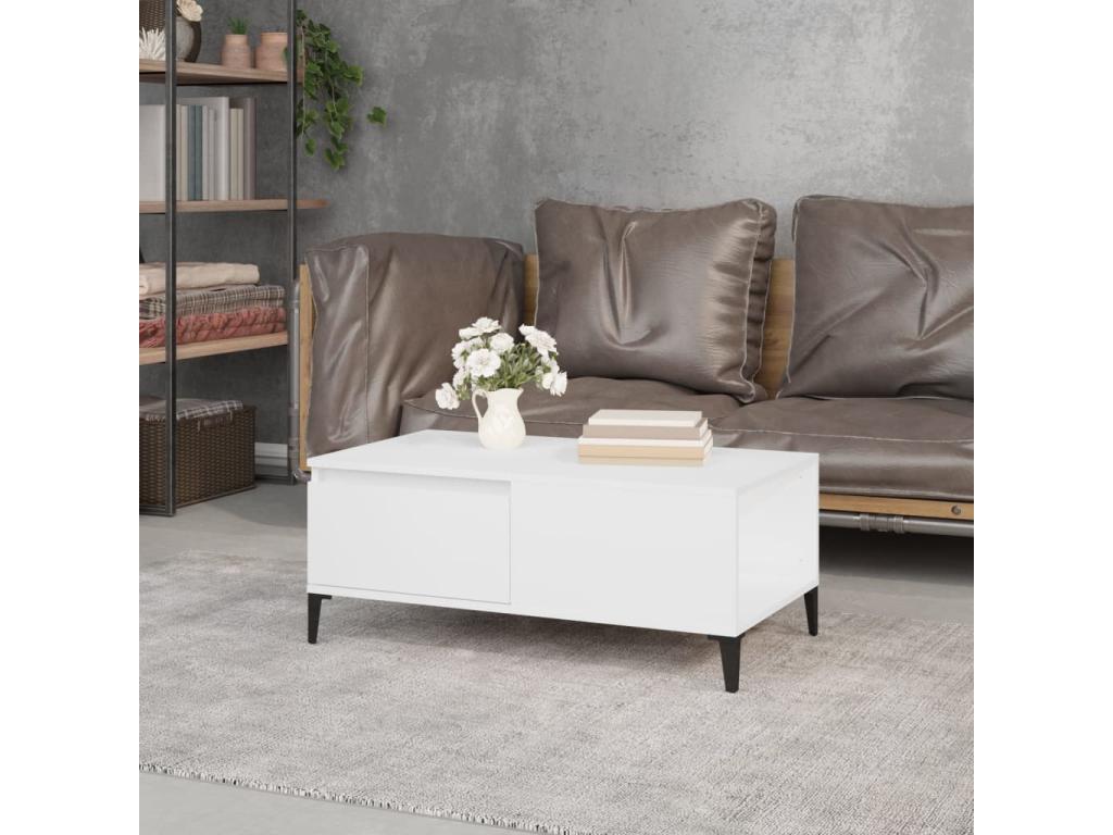 Coffee table, white, 90x50x36.5 cm, engineered wood, PKZC58136