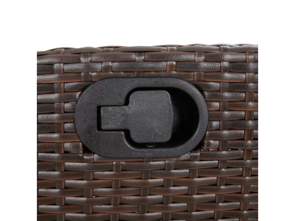 9-piece brown poly rattan garden dining set and cushions DRJS79625