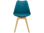 Set of 2 Dormeva Dining Chairs, Faux Beech, Turquoise, Dormeva ANRL19958