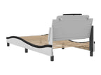 Black and white bed frame and headboard 100x200 faux leather RTGY53324