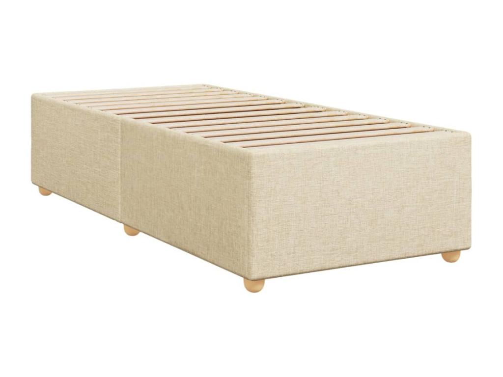 Lysvia bed base with 90x200 cm Cream mattress, Fabric VBYF54590