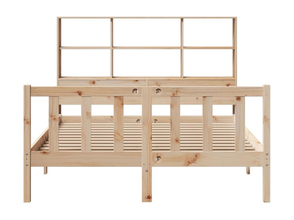 Bookshelf bed without mattress, 160x200 cm, solid pine wood, TRAP53941