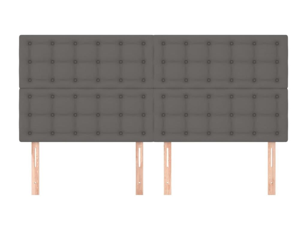 4-piece Grey Headboard Set 100x5x78/88 cm Faux Leather BJZJ54316