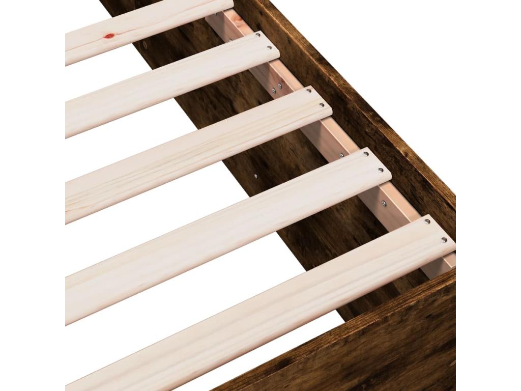 Smoked oak bed frame without mattress, 120x200 cm FGJY74803