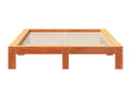 Bed frame without mattress, brown wax finish, 135x190cm, solid pine wood, KPRA55720
