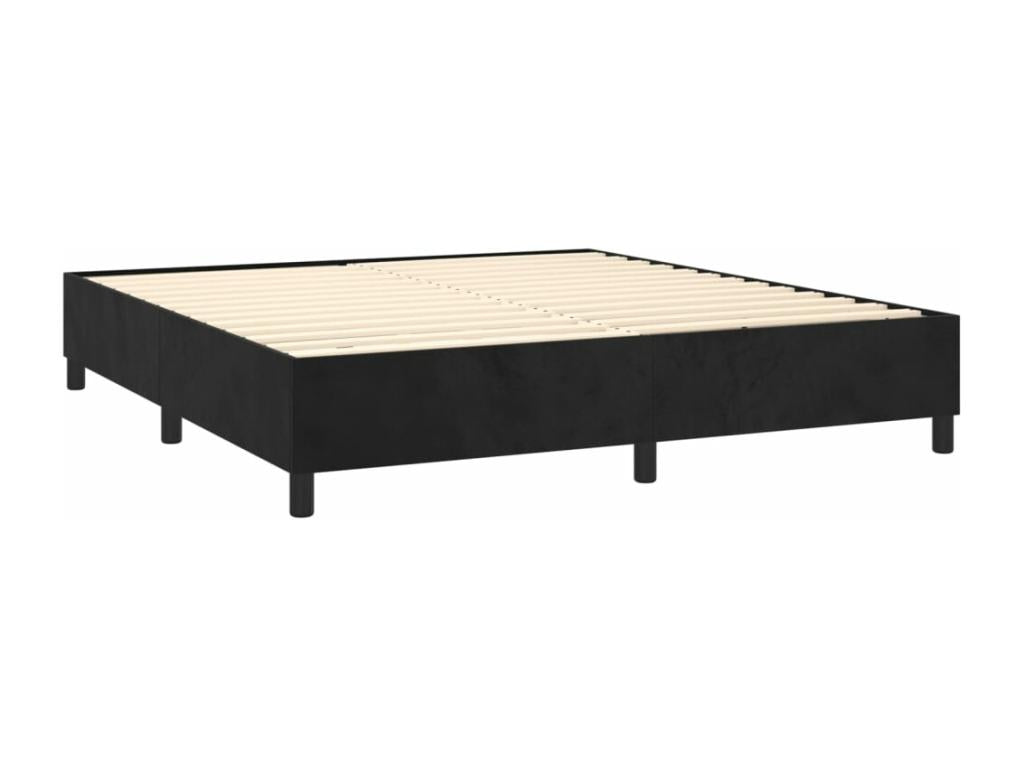 Dormeva bed base with mattress, black, 180x200 cm, velvet, ENMO68573