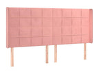 Headboard with wings, Pink, 183x16x118/128 cm, Velvet, HRLI98473