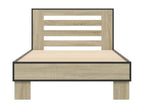 Lysvia oak bed frame 90x190 engineered wood and metal MGET02228