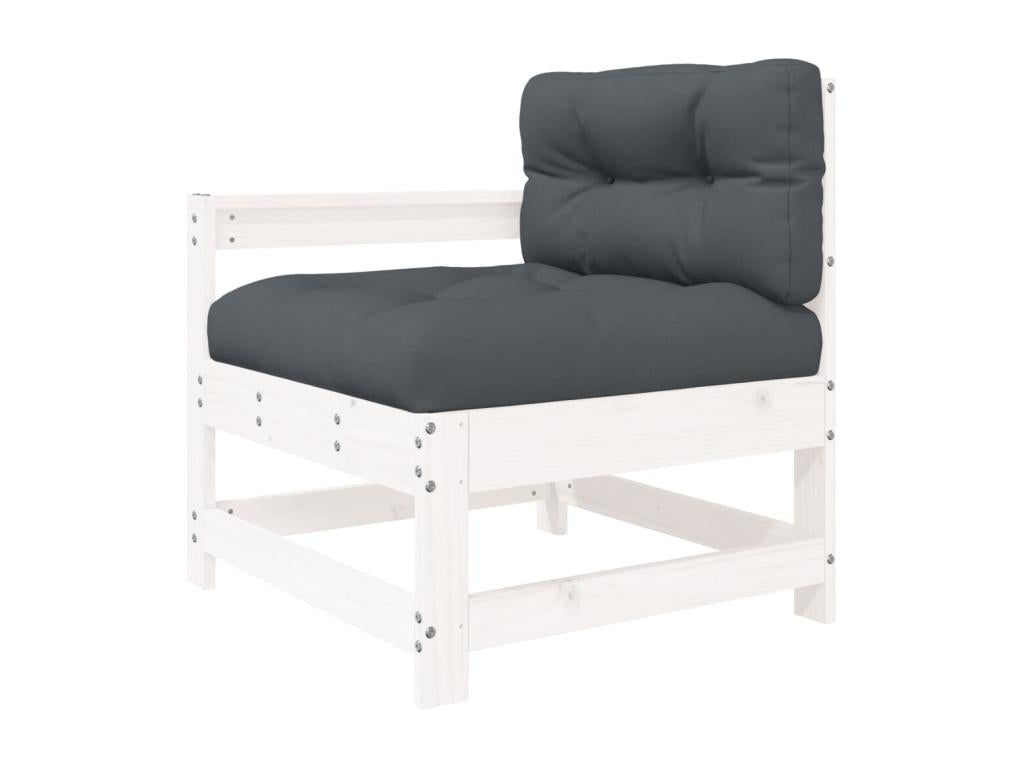 7-piece garden furniture set with cushions, white, solid wood XNCJ37777