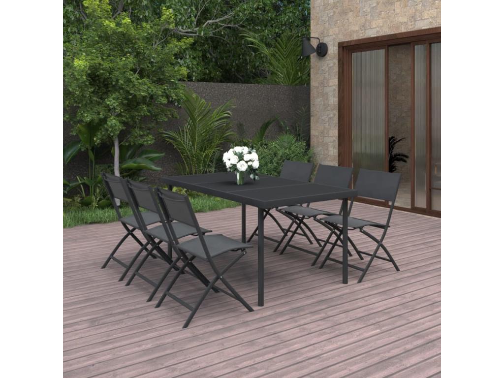 7-Piece Outdoor Dining Set, Steel KZDJ24385