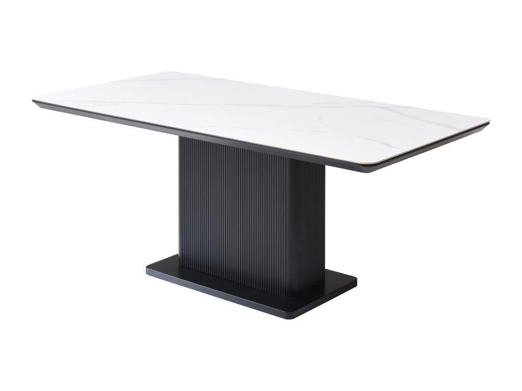 Dining table for 6 people in ceramic and MDF - White and Black Marble Effect - Dormeva SAKW02095