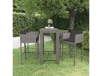 5-piece garden bar set and cushions, Grey Wicker Resin 15 WOVQ42760