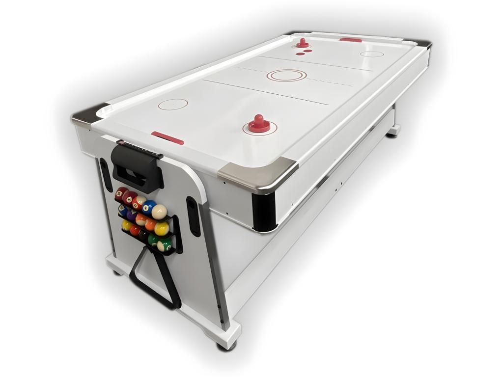 7-foot Multi-Game Pool Table, Blue Air Hockey Table, Lysvia – Lysvia White GMJO23627