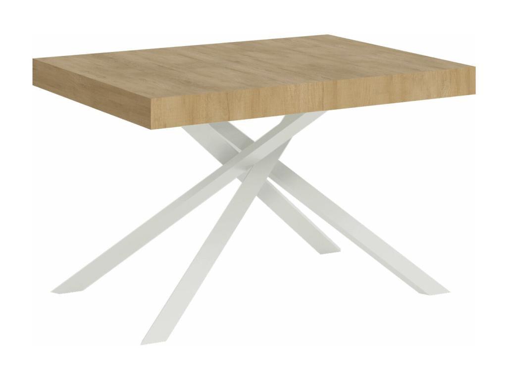 Karida extendable table, 90x130/234 cm, natural oak with white legs, UKYH72465